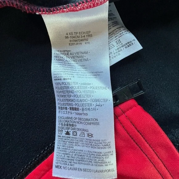 Nike Boys Red Black Full Zip Track Jacket Size 4 XS - Picture 3 of 4